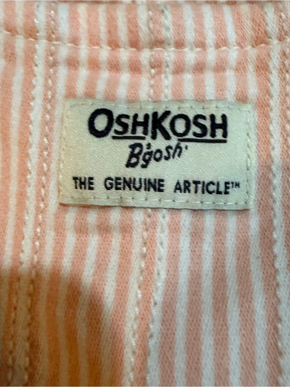 OshKosh B'gosh Pink Hickory Stripe Kids Overalls Sz 5T